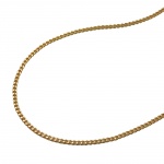 necklace 1.2mm flat curb chain diamond cut gold plated amd 38cm