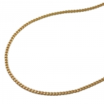 necklace 1.3mm flat curb chain diamond cut gold plated amd 40cm
