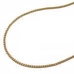 necklace 1.3mm flat curb chain diamond cut gold plated amd 45cm