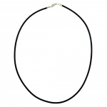 necklace, 3mm, rubber band, silver clasp, 55cm