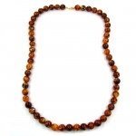 necklace beads 14mm brown dark 80cm 