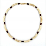 necklace beads ivory-brown 42cm 