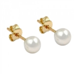 stud earrings approx. 6mm freshwater cultured pearl 9k gold