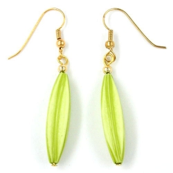 hook earrings light green