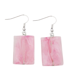 hook earrings pillow bead pink