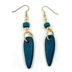 hook earrings turquoise gold coloured rops