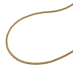 necklace 1.2mm flat curb chain diamond cut gold plated amd 36cm