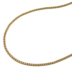 necklace 1.3mm flat curb chain diamond cut gold plated amd 50cm