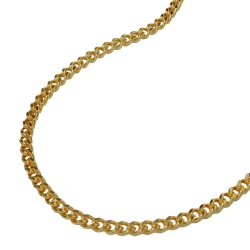 necklace 1.6mm flat curb chain diamond cut gold plated amd 42cm