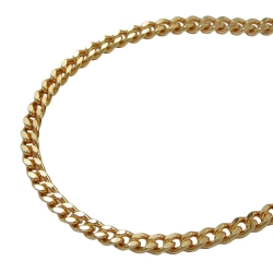 necklace 2.6mm flat curb chain diamond cut gold plated amd 70cm
