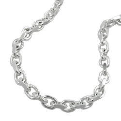 necklace, anchor chain, diamond cut, silver 925, 19cm