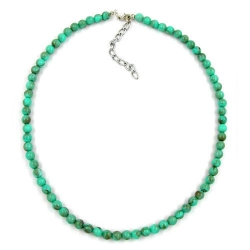 necklace, beads, 6mm, turquoise