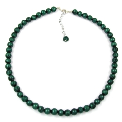 necklace, beads, 8mm, green