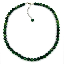 necklace, beads, 8mm, green