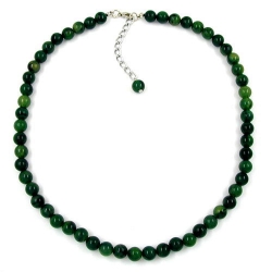 necklace, beads, 8mm, green