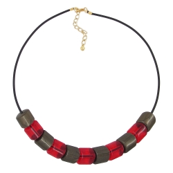 necklace, beads, red-gold 45cm