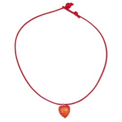 necklace, heart, red