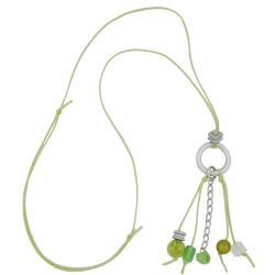 necklace, lightgreen beads 90cm