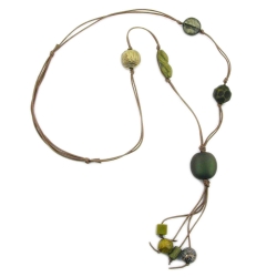 necklace, olive/ khaki/ green colours