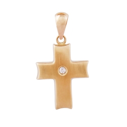 pendant cross with zirconia, 9K GOLD