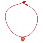 necklace, heart, red - 02075