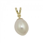 pendant approx 10x8,5mm freshwater cultured pearl oval 9k gold - 430084