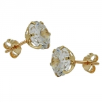 stud earrings 8mm zirconia 9k gold - 430552